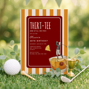 Whisky Golf Themed 30th Birthday Invitation