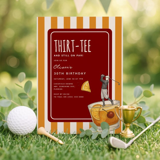Whisky Golf Themed 30th Birthday Invitation (Creator Uploaded)