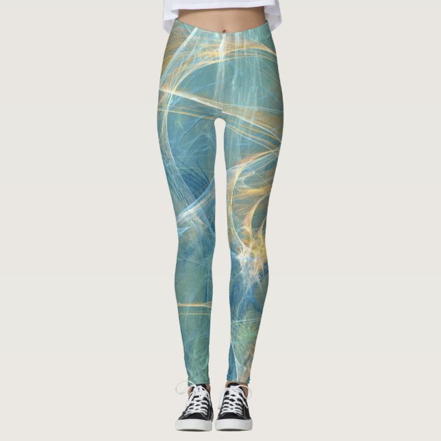Whisper 3D Abstract Fractal Leggings (Front)