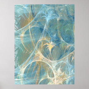 Whisper 3D Abstract Fractal Poster