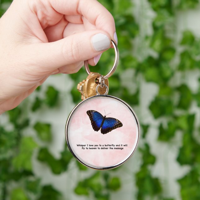 Whisper Butterfly Beautiful Quote About Heaven Key Ring (Hand)
