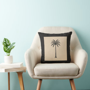 Whisper Fountains Black Palm Cushion