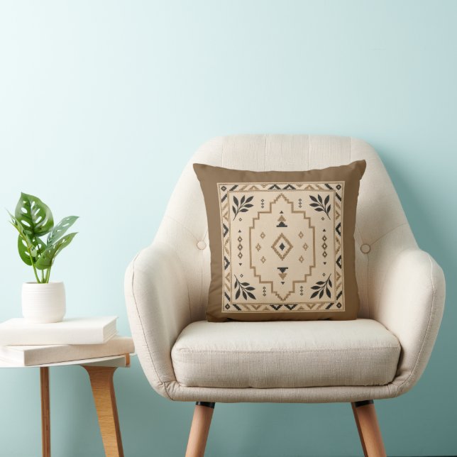 Whisper Fountains Brown Tribal Cushion (Chair)