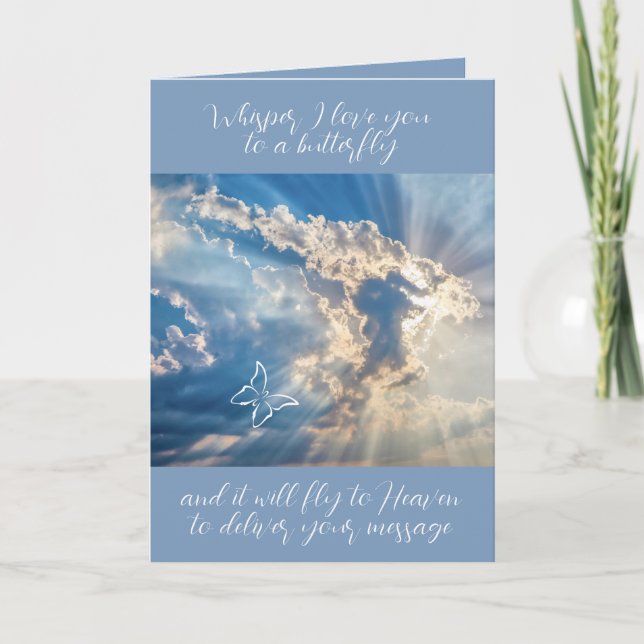 Whisper I Love You to a Butterfly Sympathy Card (Front)