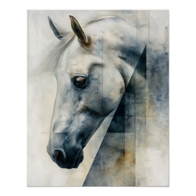 Whisper of Grace – White Horse Art Print (Front)