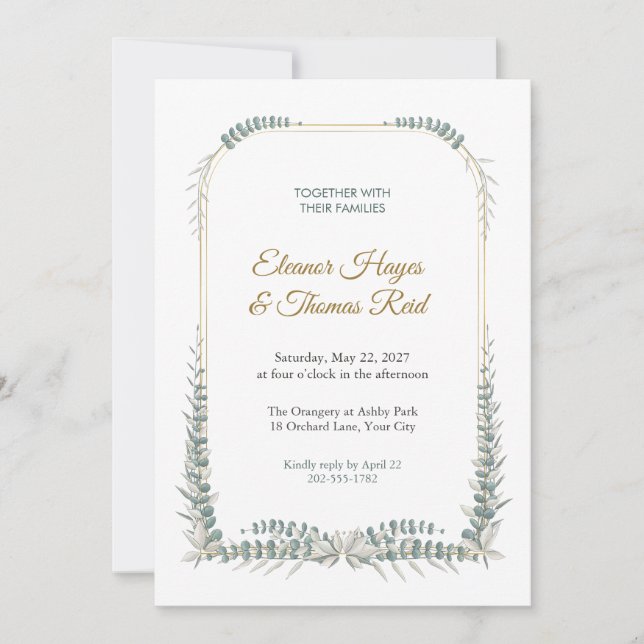 Whisper Tablet Wedding Invitation (Front)