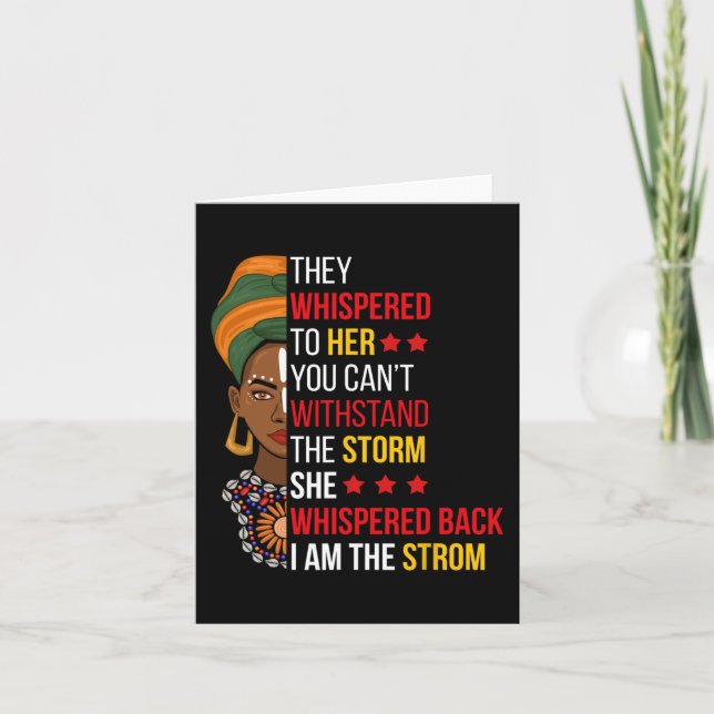 Whispered Back I Am The Storm Bhm Proud African Am Card (Front)