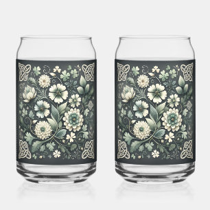 Whispered Clover Knotwork Garden Can Glass