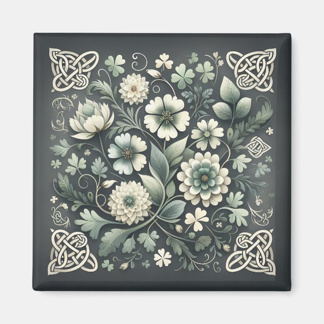 Whispered Clover Knotwork Garden Magnet (Front)