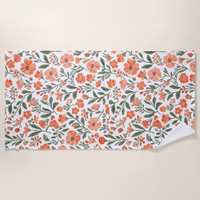 Whispering blossoms of grace beach towel (Front)
