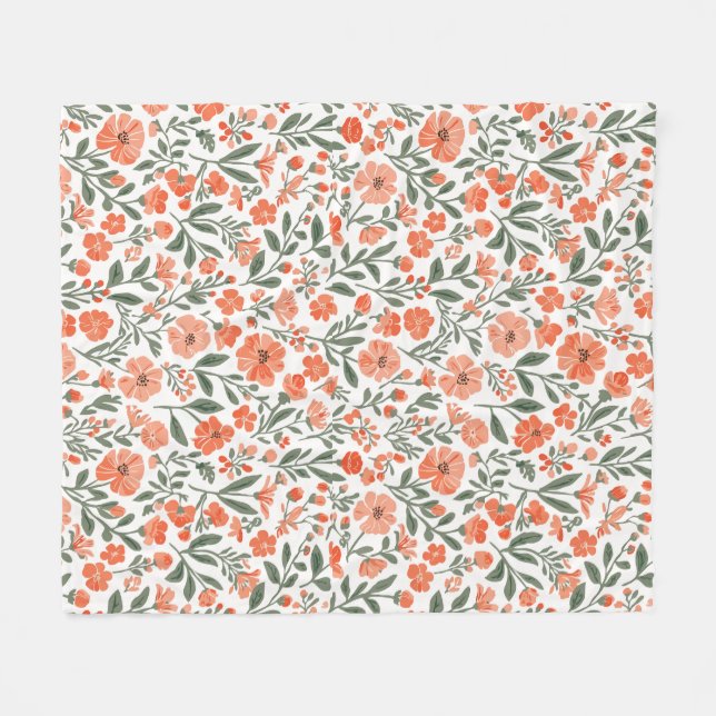 Whispering blossoms of grace fleece blanket (Front (Horizontal))
