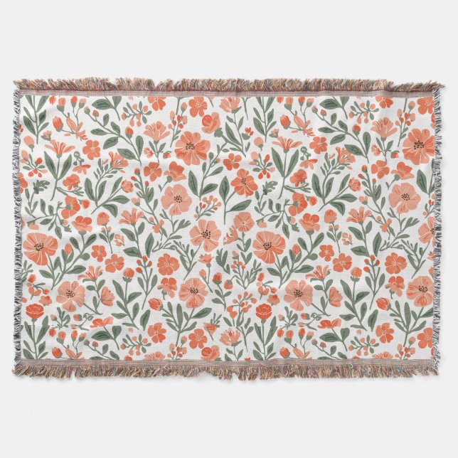 Whispering blossoms of grace throw blanket (Front)