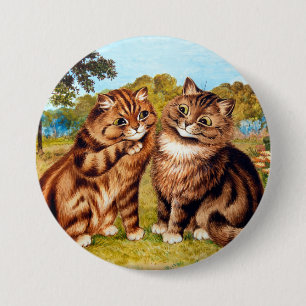 Whispering Cat, Louis Wain 7.5 Cm Round Badge