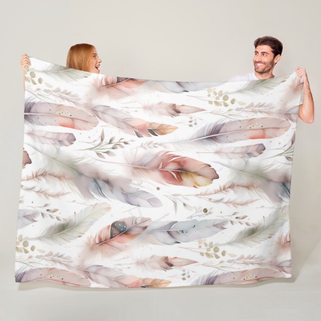Whispering Feathers - Elegant Nature Inspired  Fleece Blanket (In Situ)