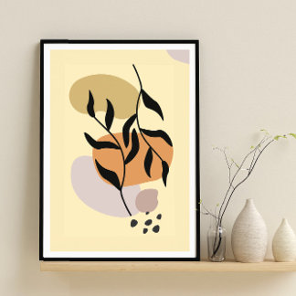 Whispering Leaves 2: Minimalist Boho Botanical Poster