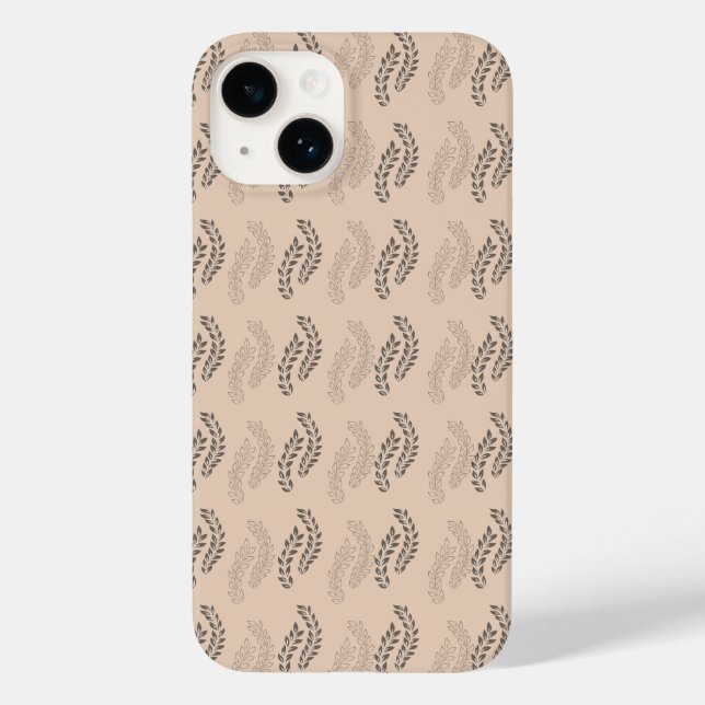 Whispering leaves cream phone case (Back)