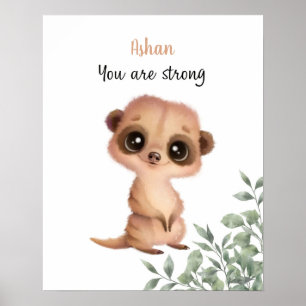 Whispering Meerkat Affirmations Customisable Poster