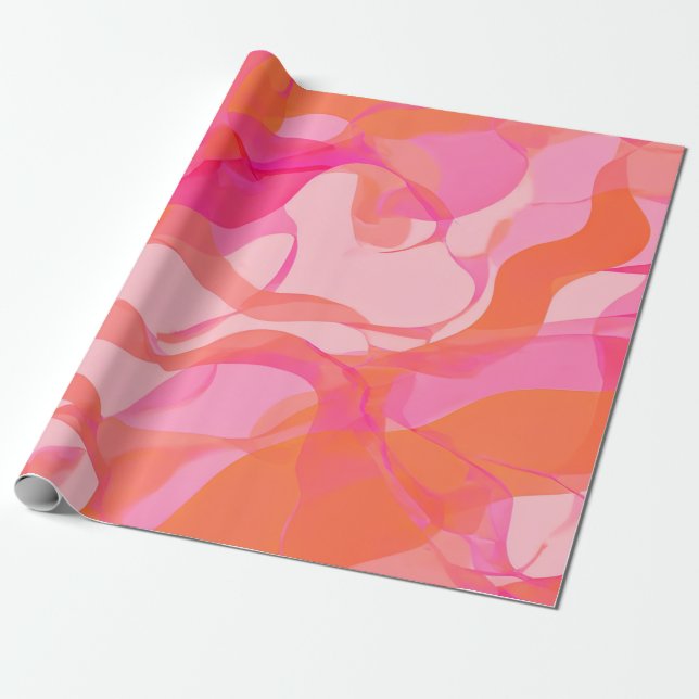 Whispering Pastels: Soft Abstract Designs Wrapping Paper (Unrolled)