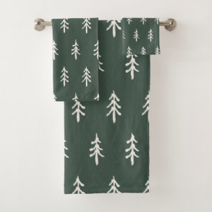 Whispering Pines - Deep Forest Green Bath Towel Set