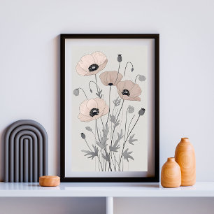 Whispering Poppies IV – Elegant Wildflower Botanic Poster