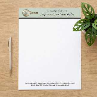 Whispering Sage Gold Key Realtor Professional Custom Letterhead