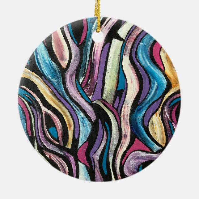 Whispering Tree-Hand Painted Abstract Art Ceramic Tree Decoration (Back)