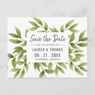 Whispering Willows Save the Date Wedding Postcard