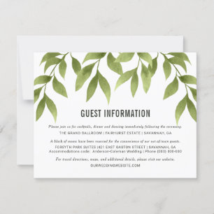 Whispering Willows Watercolor Greenery Details Invitation