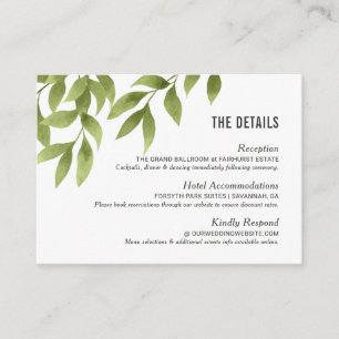 Whispering Willows Watercolor Wedding Details Enclosure Card