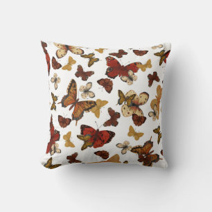 Whispering Wings – Butterflies on White Cushion