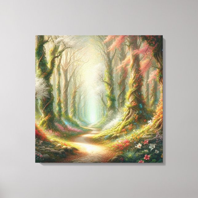 Whispering Woods: Enchantment Unveiled Canvas Print (Front)