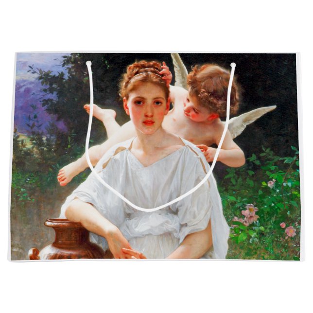 Whisperings of Love, Bouguereau Large Gift Bag (Front)