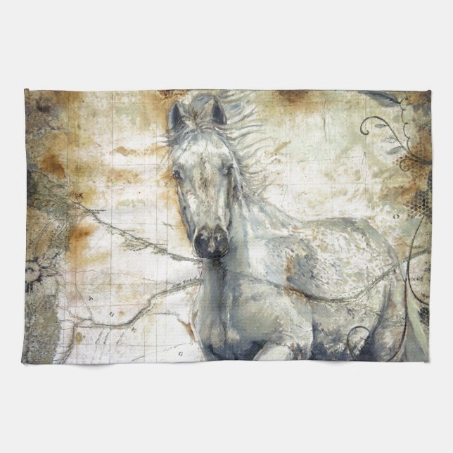 Whispers Across the Steppe Tea Towel (Horizontal)