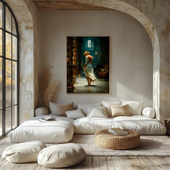 Whispers Between the Shelves Canvas Print (Creator Uploaded)