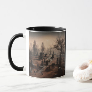 Whispers in the Dark: Terrifying Cemetery Ambience Mug