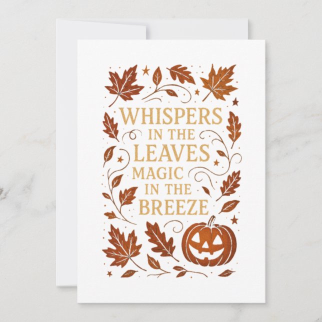 Whispers in the leaves...Fall Invitation (Front)
