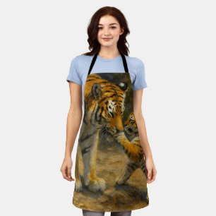 Whispers in the Wild – Tiger and Cub in Forest Apron
