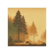 Whispers in the Woodland Light – Rustic Wood Print