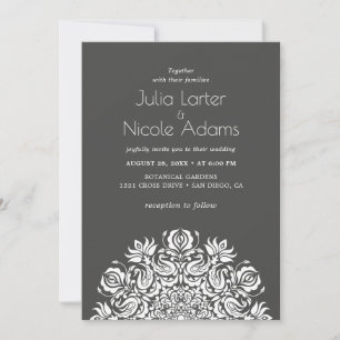 Whispers Lake Swan Lotus Flowers Mandala Wedding Invitation