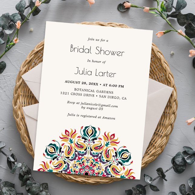 Whispers Lake Swan Lotus Mandala Bridal Shower Invitation (Creator Uploaded)