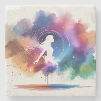 Whispers of a Rainbow Soul Stone Coaster
