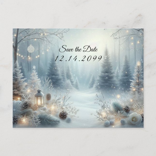 Whispers of a Winter Solstice Announcement Postcard (Front)