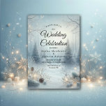 Whispers of a Winter Solstice Invitation<br><div class="desc">Invite your guests to a celebration wrapped in winter magic with these enchanting wedding invitations from the Whispers of a Winter Solstice collection. Featuring a serene snow-covered forest adorned with glowing lanterns, twinkling lights, and delicate frost-kissed branches, this design captures the ethereal beauty of a winter wonderland. Perfect for elegant...</div>