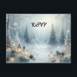Whispers of a Winter Solstice Invitation Postcard<br><div class="desc">Gather your guests' replies in style with this elegantly designed RSVP card. Featuring fully customisable text and layout, it pairs seamlessly with your event's invitation suite while providing a polished way to collect attendance details, meal preferences, or special notes. Whether your celebration is classic, rustic, whimsical, or modern, this RSVP...</div>