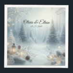 Whispers of a Winter Solstice Napkin<br><div class="desc">Add an elegant touch to your celebration with these beautifully designed wedding cocktail napkins. Perfect for cocktail hour, hors d'oeuvres, dessert tables, or toasting with signature drinks, these napkins combine style with function. Choose from timeless designs and customisable details to complement your wedding theme and colour palette. Crafted for both...</div>