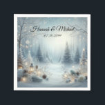 Whispers of a Winter Solstice Napkin<br><div class="desc">Add an elegant touch to your celebration with these beautifully designed wedding cocktail napkins. Perfect for cocktail hour, hors d'oeuvres, dessert tables, or toasting with signature drinks, these napkins combine style with function. Choose from timeless designs and customisable details to complement your wedding theme and colour palette. Crafted for both...</div>