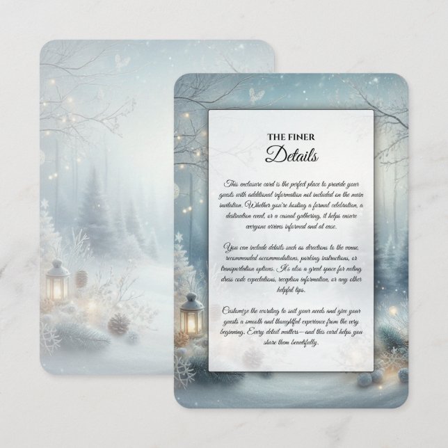 Whispers of a Winter Solstice Wedding Enclosure Card (Front/Back)