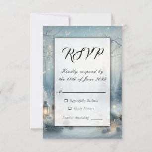 Whispers of a Winter Solstice Wedding RSVP Card