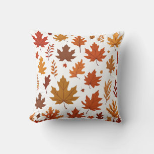 Whispers of Autumn 🍂 Pattern of Autumn Leaves Cushion