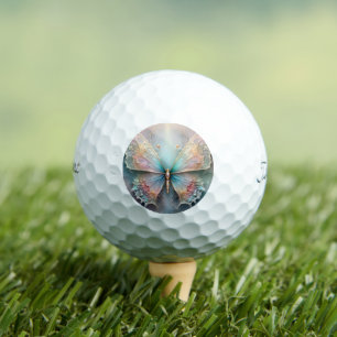 Whispers of Color: Pastel Fractal Butterfly Dream Golf Balls